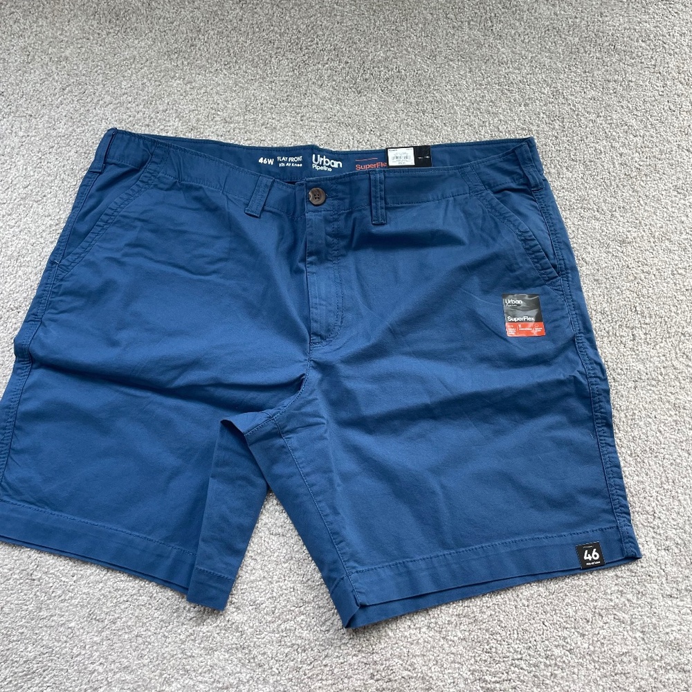 NEW Urban Pipeline Flat Front Blue (City Denim) Shorts, Men’s Size 46